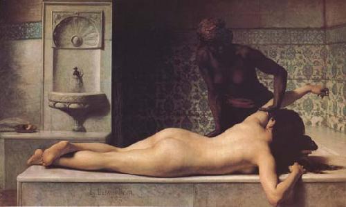 Edouard Debat Ponsan Le Massage scene de hammam (mk32) France oil painting art